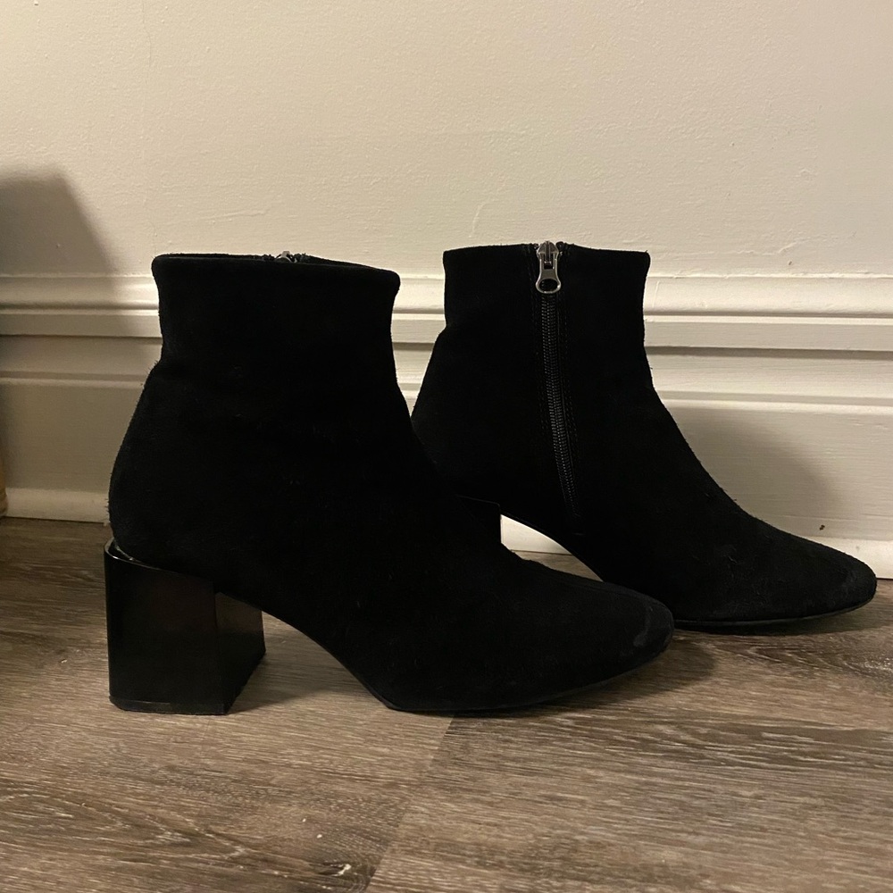 L’Intervalle suede heeled ankle boots